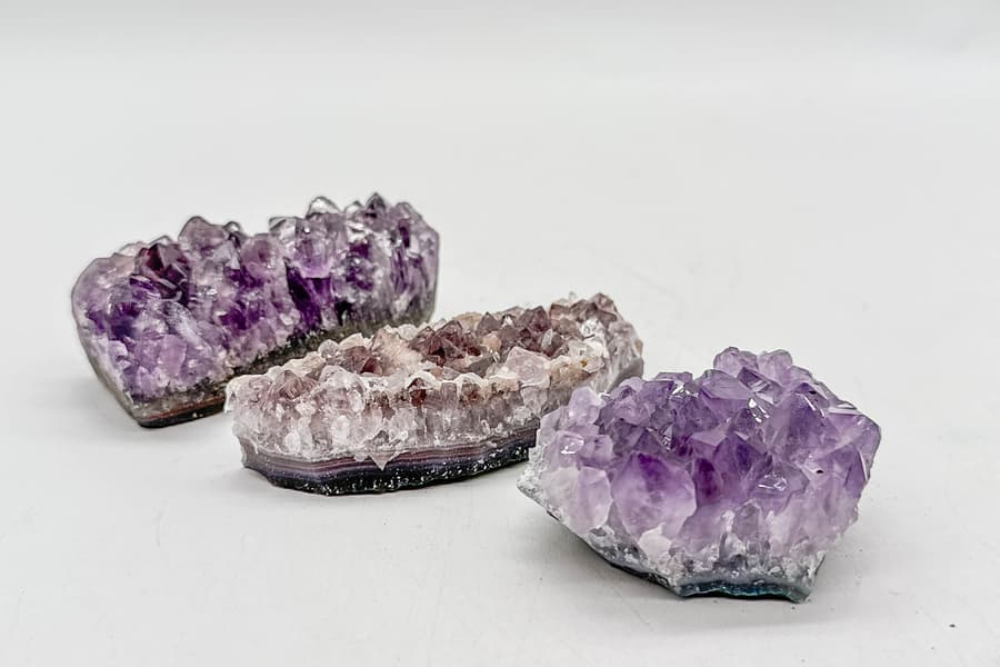 3 Mineralsteine Amethyst